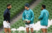 9 November 2018; Robbie Henshaw, left, Jonathan Sexton, centre, and Bundee Aki during the Ireland rugby captains run at the Aviva Stadium in Dublin. Photo by Ramsey Cardy/Sportsfile