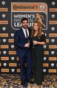 9 November 2018; Nicola Doyle and Scott Gaynor of Wexford Youths upon arrival at the Continental Tyres Women’s National League Awards at the Ballsbridge Hotel in Dublin. Photo by Piaras Ó Mídheach/Sportsfile