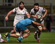 9 November 2018; Greg Jones of Ulster in action against Juan Diego Ormaechea of Uruguay during the International Rugby match between Ulster and Uruguay at Kingspan Stadium, in Belfast. Photo by Oliver McVeigh/Sportsfile