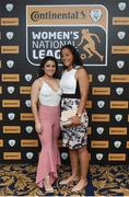 9 November 2018; Naima Chemaou, left, of Waves and Rianna Jarrett of Wexford Youths upon arrival at the Continental Tyres Women’s National League Awards at the Ballsbridge Hotel in Dublin. Photo by Piaras Ó Mídheach/Sportsfile