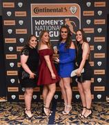 9 November 2018; Kilkenny United WFC players, from left, Nicki Plunkett, Ciara Maher, Niamh Keoghan and Carla McManus upon arrival at the Continental Tyres Women’s National League Awards at the Ballsbridge Hotel in Dublin. Photo by Piaras Ó Mídheach/Sportsfile