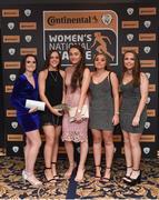 9 November 2018; Kilkenny United WFC players, from left, Aoife Brophy, Carla McManus, Shauna Martin, Kayla Cooling and Jennifer O'Neill upon arrival at the Continental Tyres Women’s National League Awards at the Ballsbridge Hotel  in Dublin. Photo by Piaras Ó Mídheach/Sportsfile