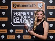 9 November 2018; Erica Turner of UCD Waves with her Young Player of the Year award during the Continental Tyres Women’s National League Awards at the Ballsbridge Hotel in Dublin. Photo by Matt Browne/Sportsfile