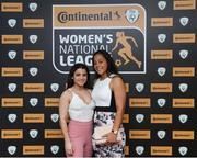 9 November 2018; Naima Chemaou, left, of UCD Waves and Rianna Jarrett of Wexford Youths upon arrival at the Continental Tyres Women’s National League Awards at the Ballsbridge Hotel in Dublin. Photo by Piaras Ó Mídheach/Sportsfile