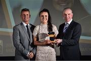 9 November 2018; Republic of Ireland manager Colin Bell, left, and Tom Dennigan from Continental Tyres present Niamh Farrelly from Peamount United with her Team of the year trophy during the Continental Tyres Women’s National League Awards at Ballsbridge Hotel, in Dublin. Photo by Matt Browne/Sportsfile