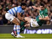 10 November 2018; Jonathan Sexton of Ireland is tackled by Matias Orlando of Argentina during the Guinness Series International match between Ireland and Argentina at the Aviva Stadium in Dublin. Photo by Matt Browne/Sportsfile