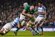10 November 2018; Devin Toner of Ireland is tackled by Javier Ortega Desio and Tomas Lavanini of Argentina during the Guinness Series International match between Ireland and Argentina at the Aviva Stadium in Dublin. Photo by Matt Browne/Sportsfile