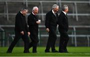 11 November 2018; Match officials, from left, Tom Ryder with Philip Heneghan along with Liam Conlon and John Heneghan make their way to the changing room ahead of the AIB Connacht GAA Football Senior Club Championship semi-final match between Clann na nGael and Corofin at Dr. Hyde Park in Roscommon. Photo by Ramsey Cardy/Sportsfile