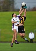 11 November 2018; Niall Jones of St Peter's Dunboyne in action against Craig Dias of Kilmacud Crokes during the AIB Leinster GAA Football Senior Club Championship Round 1 match between St Peter's Dunboyne and Kilmacud Crokes at Páirc Tailteann in Navan, Co. Meath. Photo by Daire Brennan/Sportsfile