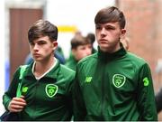 11 November 2018; Conor Carty, right, and James Furlong of Republic of Ireland arrive prior to the U17 International Friendly match between Republic of Ireland and Czech Republic at Tallaght Stadium in Tallaght, Dublin. Photo by Seb Daly/Sportsfile
