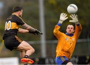 11 November 2018; John Kerins St Finbarr's looks on as Micheál Burns of Dr Crokes palms the ball to the net for his side's fourth goal during the AIB Munster GAA Football Senior Club Championship semi-final match between Dr Crokes and St Finbarr's at Dr Crokes GAA, in Killarney, Co. Kerry. Photo by Piaras Ó Mídheach/Sportsfile