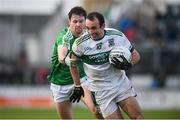 11 November 2018; Gareth Dillon of Portlaoise in action against Ian Meehan of Moorefield during the AIB Leinster GAA Football Senior Club Championship quarter-final match between Moorefield and Portlaoise at St Conleth's Park in Newbridge, Co. Kildare. Photo by David Fitzgerald/Sportsfile