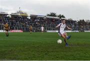 11 November 2018; Paul Mannion of Kilmacud Crokes scores his side's first goal from a penalty during the AIB Leinster GAA Football Senior Club Championship Round 1 match between St. Peter's Dunboyne and Kilmacud Crokes at Páirc Tailteann in Navan, Co. Meath. Photo by Dáire Brennan/Sportsfile