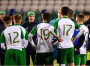 11 November 2018; Republic of Ireland head coach Colin O'Brien talks to his players following their side's defeat during the U17 International Friendly match between Republic of Ireland and Czech Republic at Tallaght Stadium in Tallaght, Dublin. Photo by Seb Daly/Sportsfile