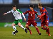 11 November 2018; Ronan McKinley of Republic of Ireland in action against Jan Hellebrand and Ondrej Porc of Czech Republic during the U17 International Friendly match between Republic of Ireland and Czech Republic at Tallaght Stadium in Tallaght, Dublin. Photo by Seb Daly/Sportsfile