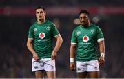 10 November 2018; Jonathan Sexton, left, and Bundee Aki of Ireland during the Guinness Series International match between Ireland and Argentina at the Aviva Stadium in Dublin. Photo by Ramsey Cardy/Sportsfile