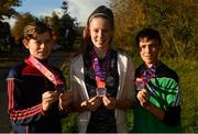 13 November 2018; Joey Gibsonalong along with Olivia Gibson and Michael Lane from the Mayfield Foroige Youth Project in Cork who were awarded medals at the Ballincollig parkrun on Saturday for taking part in ‘Run for Fun’. ‘Run for Fun’ is a programme developed by Vhi in partnership with the Irish Youth Foundation to encourage young people living in disadvantaged communities in Ireland to embrace the benefits offered through running. To find out more about ‘Run for Fun’ log onto the Irish Youth Foundation website at www.iyf.ie.   Photo by Piaras Ó Mídheach/Sportsfile