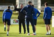 12 November 2018; Manager Michael O'Neill speaks to players during a Northern Ireland Training Session at Gannon Park in Malahide, Dublin. Photo by David Fitzgerald/Sportsfile