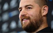 12 November 2018; Dane Coles during a New Zealand press conference at the Crowne Plaza in Blanchardstown, Dublin. Photo by Ramsey Cardy/Sportsfile
