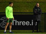12 November 2018; Republic of Ireland manager Martin O'Neill and Seamus Coleman during a Republic of Ireland training session at the FAI National Training Centre in Abbotstown, Dublin.  Photo by Stephen McCarthy/Sportsfile
