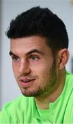 12 November 2018; John Egan during a Republic of Ireland press conference at the FAI National Training Centre in Abbotstown, Dublin.  Photo by Stephen McCarthy/Sportsfile