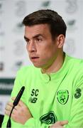 12 November 2018; Seamus Coleman during a Republic of Ireland press conference at the FAI National Training Centre in Abbotstown, Dublin.  Photo by Stephen McCarthy/Sportsfile