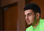 12 November 2018; John Egan during a Republic of Ireland press conference at the FAI National Training Centre in Abbotstown, Dublin.  Photo by Stephen McCarthy/Sportsfile