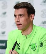 12 November 2018; Seamus Coleman during a Republic of Ireland press conference at the FAI National Training Centre in Abbotstown, Dublin.  Photo by Stephen McCarthy/Sportsfile