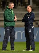 5 October 2018; Connacht head coach Andy Friend, right, along with Jimmy Duffy forwards coach before the Guinness PRO14 Round 6 match between Ulster and Connacht at Kingspan Stadium, in Belfast. Photo by Oliver McVeigh/Sportsfile
