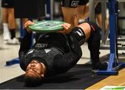 12 November 2018; Nepo Laulala during a New Zealand Rugby gym session at the Sport Ireland Institute in Abbotstown, Dublin. Photo by Ramsey Cardy/Sportsfile