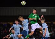 12 November 2018; Oisin Hand of Republic of Ireland has a header on goal during the U16 Victory Shield match between Republic of Ireland and Northern Ireland at Mounthawk Park in Tralee, Kerry. Photo by Brendan Moran/Sportsfile