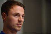 12 November 2018; Jonny Evans speaking during a Northern Ireland Press Conference at Portmarnock Hotel & Golf Links, Dublin. Photo by David Fitzgerald/Sportsfile
