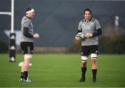 13 November 2018; Brodie Retallick, left, and Sam Whitelock during a New Zealand Rugby squad training session at Abbotstown in Dublin. Photo by David Fitzgerald/Sportsfile