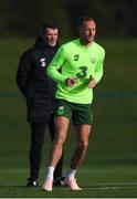 13 November 2018; David Meyler and Republic of Ireland assistant manager Roy Keane, left, during a Republic of Ireland training session at the FAI National Training Centre in Abbotstown, Dublin. Photo by Stephen McCarthy/Sportsfile