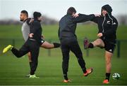 13 November 2018; Jack Goodhue, right, with Beauden Barrett during a New Zealand Rugby squad training session at Abbotstown in Dublin. Photo by David Fitzgerald/Sportsfile