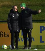 13 November 2018; Republic of Ireland manager Martin O'Neill in conversation with performance analyst Ger Dunne during a training session at the FAI National Training Centre in Abbotstown, Dublin. Photo by Stephen McCarthy/Sportsfile
