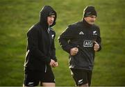 13 November 2018; Jack Goodhue, left, and defence coach Scott McLeod during a New Zealand Rugby squad training session at Abbotstown in Dublin. Photo by David Fitzgerald/Sportsfile