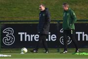 13 November 2018; Republic of Ireland manager Martin O'Neill and assistant coach Steve Guppy, right, during a training session at the FAI National Training Centre in Abbotstown, Dublin. Photo by Stephen McCarthy/Sportsfile