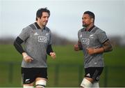 13 November 2018; Sam Whitelock, left, and Vaea Fifita during a New Zealand Rugby squad training session at Abbotstown in Dublin. Photo by David Fitzgerald/Sportsfile