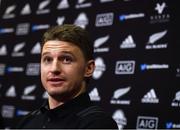 13 November 2018; Beauden Barrett speaking during a New Zealand Rugby press conference at Abbotstown in Dublin. Photo by David Fitzgerald/Sportsfile