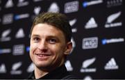 13 November 2018; Beauden Barrett speaking during a New Zealand Rugby press conference at Abbotstown in Dublin. Photo by David Fitzgerald/Sportsfile