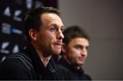 13 November 2018; Ben Smith, left, and Beauden Barrett during a New Zealand Rugby press conference at Abbotstown in Dublin. Photo by David Fitzgerald/Sportsfile