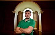 13 November 2018; Jacob Stockdale poses for a portrait following an Ireland rugby press conference at Carton House in Maynooth, Co. Kildare. Photo by Ramsey Cardy/Sportsfile