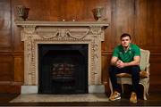 13 November 2018; Jacob Stockdale poses for a portrait following an Ireland rugby press conference at Carton House in Maynooth, Co. Kildare. Photo by Ramsey Cardy/Sportsfile