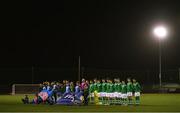 12 November 2018; The Republic of Ireland team stand for the national anthem prior to the U16 Victory Shield match between Republic of Ireland and Northern Ireland at Mounthawk Park in Tralee, Kerry. Photo by Brendan Moran/Sportsfile