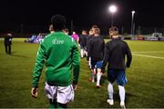 12 November 2018; The teams walk out into the pitch prior to the U16 Victory Shield match between Republic of Ireland and Northern Ireland at Mounthawk Park in Tralee, Kerry. Photo by Brendan Moran/Sportsfile