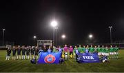 12 November 2018; The teams line up prior to the U16 Victory Shield match between Republic of Ireland and Northern Ireland at Mounthawk Park in Tralee, Kerry. Photo by Brendan Moran/Sportsfile