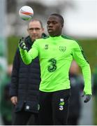 14 November 2018; Michael Obafemi and Republic of Ireland manager Martin O'Neill during a training session at the FAI National Training Centre in Abbotstown, Dublin. Photo by Stephen McCarthy/Sportsfile