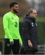 14 November 2018; Cyrus Christie and Republic of Ireland manager Martin O'Neill during a training session at the FAI National Training Centre in Abbotstown, Dublin. Photo by Stephen McCarthy/Sportsfile