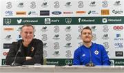 14 November 2018; Northern Ireland manager Michael O'Neill and team captain Steve Davis during a Northern Ireland Press Conference at the Aviva Stadium in Dublin. Photo by Matt Browne/Sportsfile